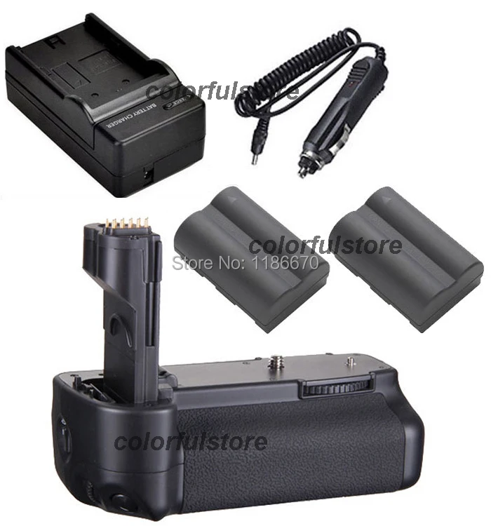 

Vertical Power Shutter Battery Handle Grip For Canon EOS 50D 40D 30D 20D SLR Camera as BG-E2N BGE2N +2 x BP-511A/511+Car Charger