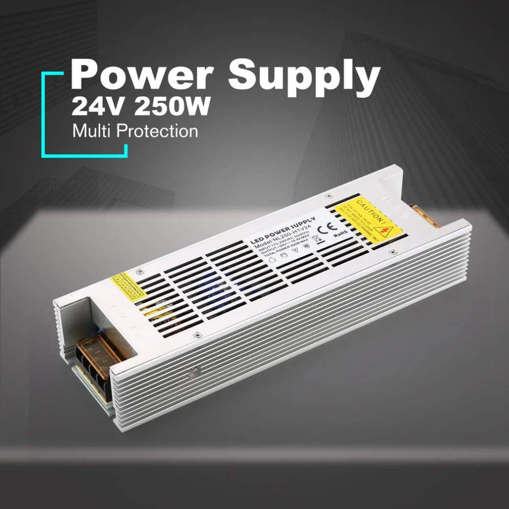 

DC 24V 250W LED Power Supply Switch Current Volt Driver Adaptor Switching Lighting Stabilized Transformer Constant Voltage