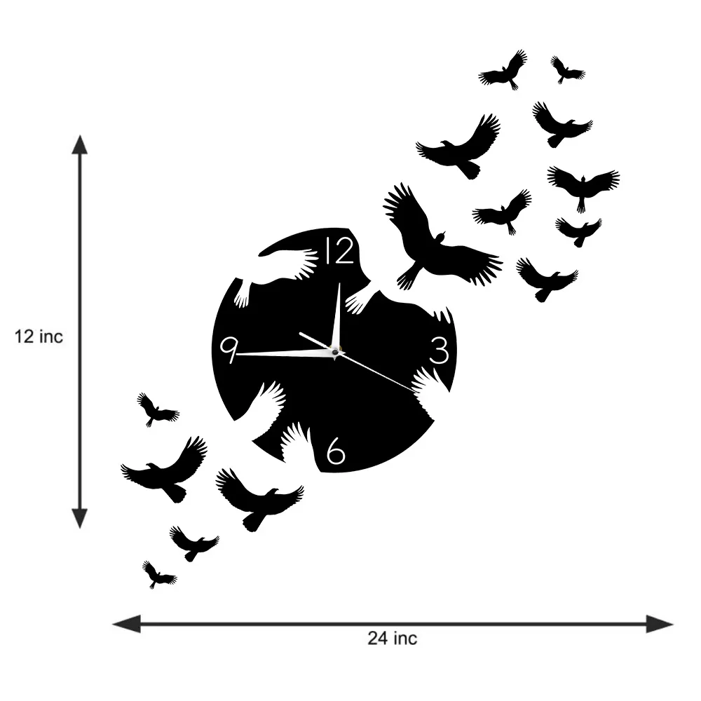 Летающие Ласточки декоративная настенная наклейка Haning часы флок птиц отлетел минималистский декор современный тихий кварцевый настенные часы