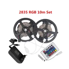5 м 10 м водонепроницаемый 2835SMD светодиодный гибкий светильник RGB теплый белый красный синий зеленый 12 В DC один комплект с адаптером контроллер