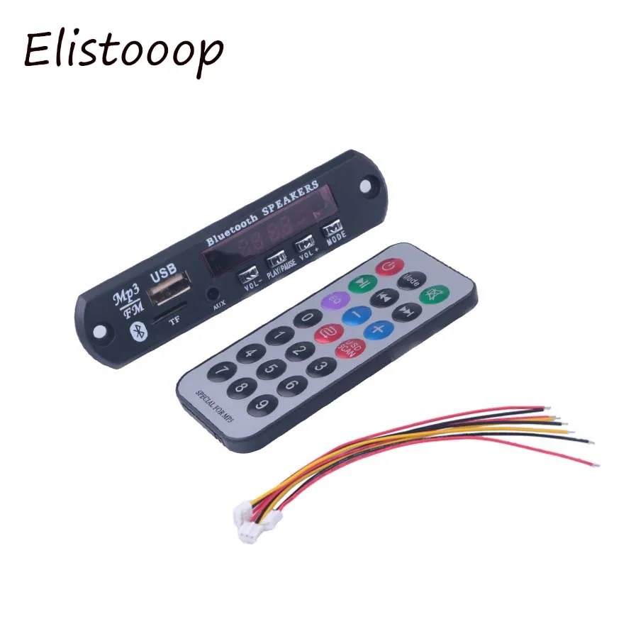 Elistooop Bluetooth декодер плата модуль MP3 плеер FM LED вызов APE FLAC WMA WAV USB TF AUX 3 5 мм|MP3-плееры| |
