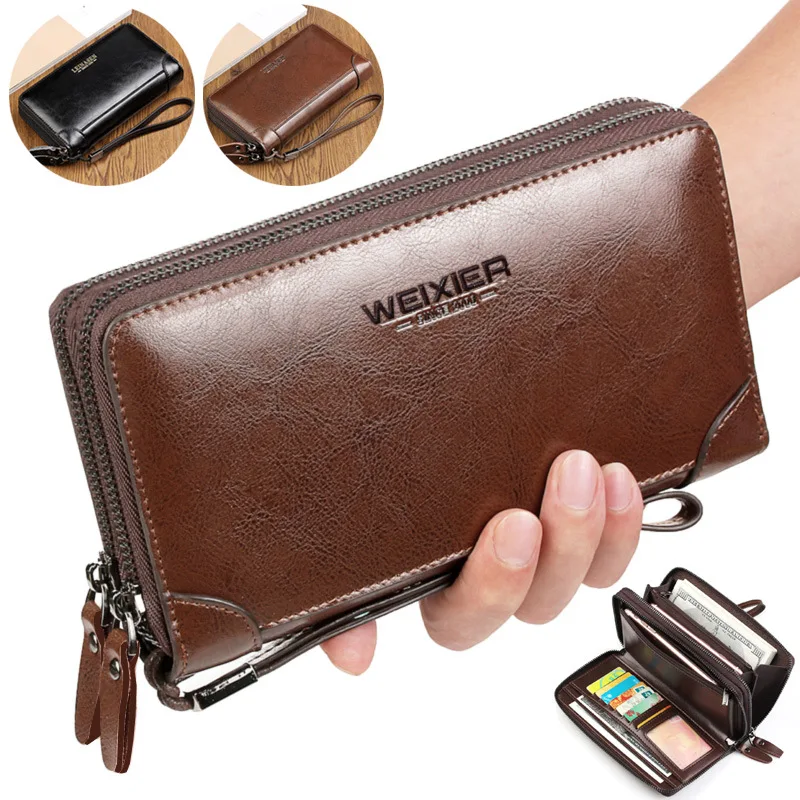New Fanshion Wallet Men Pu Leather Business Organizer Purse Portfolio Large Capacity Multi Card Bit Designer