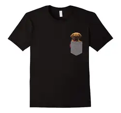 Забавные Puggle в карман Футболка с принтом милый Бигль Мопс щенок Мужская мода лето 2019 г. хип поп Смешные Homme футболка дизайнер