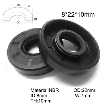 

Shaft Oil Seal TC-8*22*10 Rubber Covered Double Lip With Garter Spring/Size:8mm*22mm*10mm/20pcs