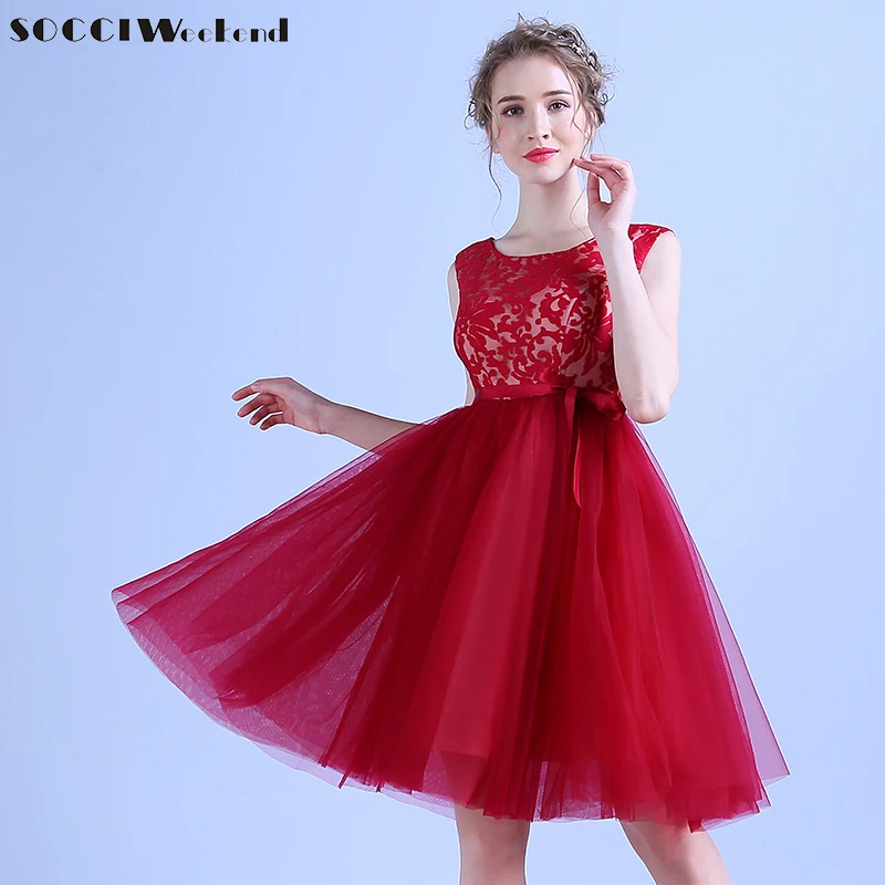 Socci Mother Of The Bride Short Cocktail Dress Lace Up Back