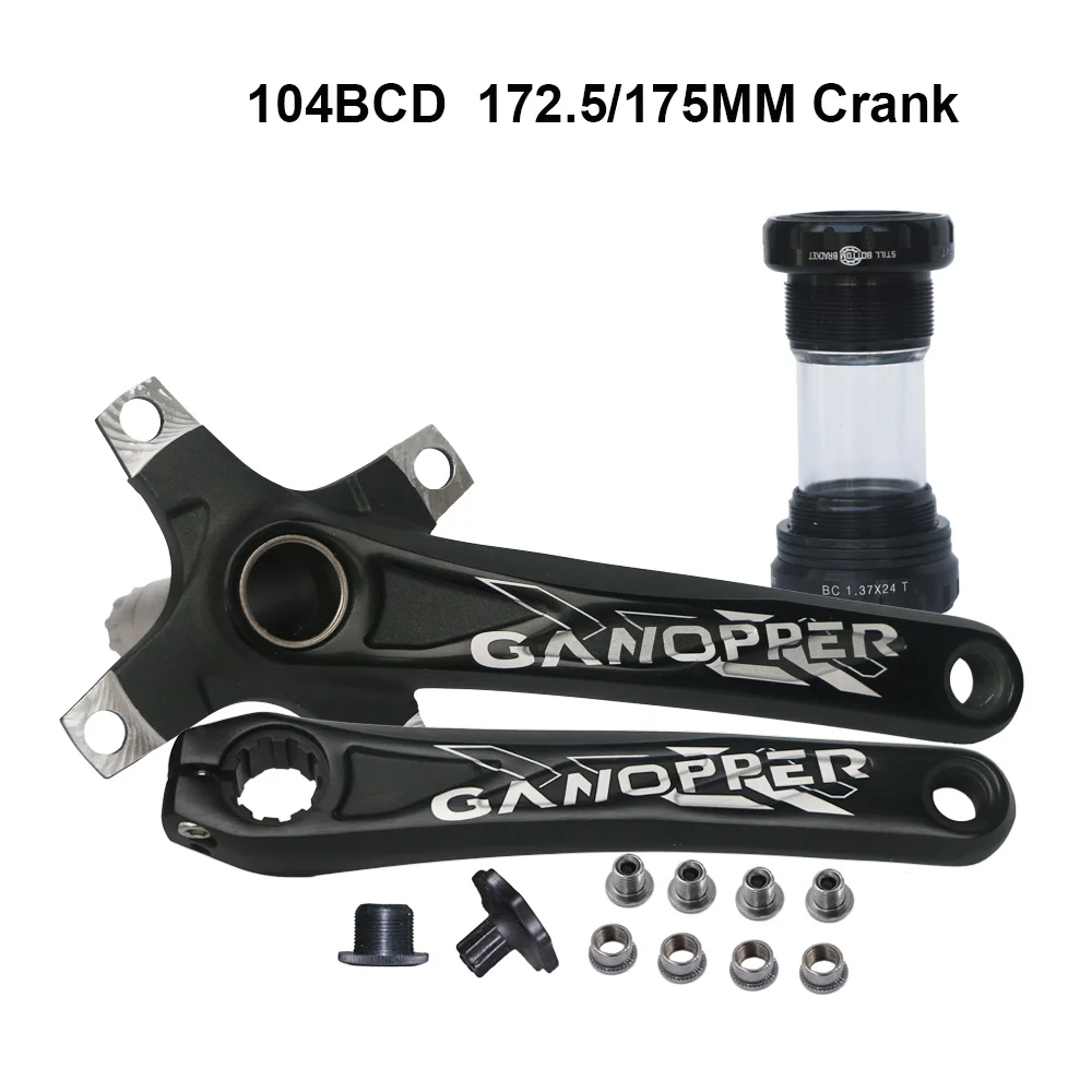 

104BCD MTB Road Bike Crankset Aluminum Alloy With Bottom BB Bicycle Crankset Crank set Crank Arm Bike Accessories 172.5mm 175mm
