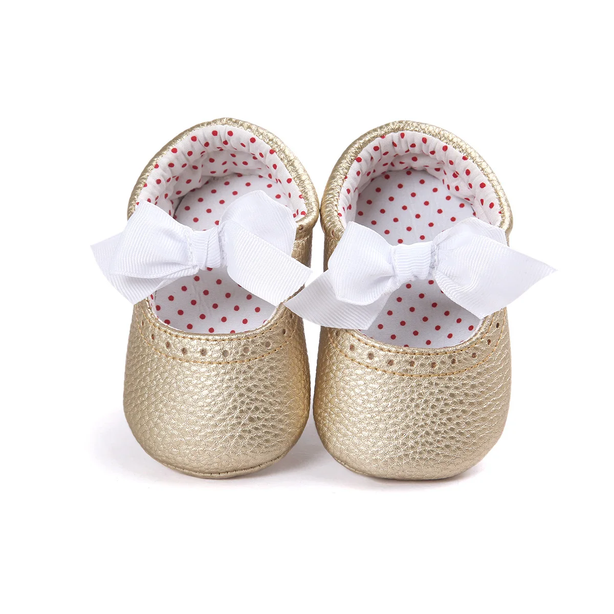 New Arrival Gold Sweet Girl font b Baby b font Shoes Leather Bowknot Newborn Infants Moccasins