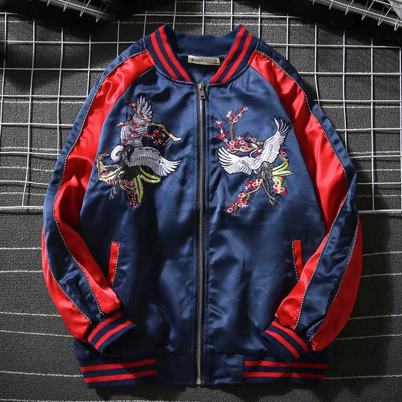 

Spring and Autumn Japanese Yokosuka Embroidered Jackets Harajuku Style Men and Women Short Jacket Baseball Wear Coat