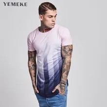 YEMEKE для мужчин летний Стиль Мода личность футболка Мышцы мужской досуг тренажерные залы короткий рукав Slim fit Футболка Топы Одежда