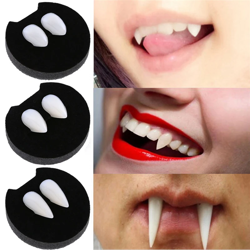 

2pcs/set Dentures Zombie Vampire Teeth Ghost Devil Fangs Props Costume Party Tooth Costume Party Accessory