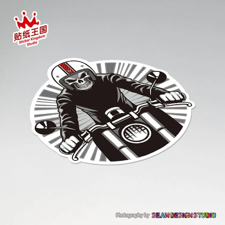 

Skull Cafe Racer Old School Ride Ace Bobber Sticker Helmet Motorcycle Auto Decals Stickers Motorbike Waterproof 24