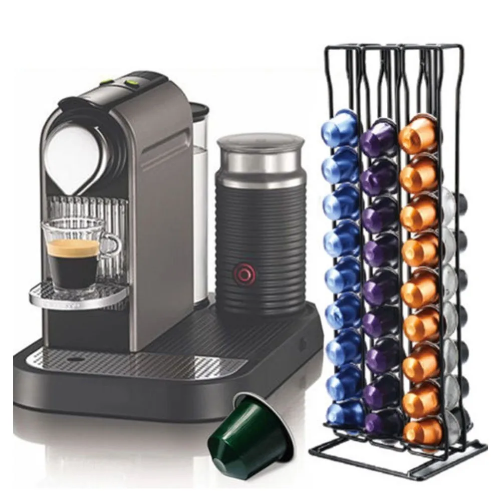 1 шт. Подставка под капсулы с кофе стойка для капсул для Nespresso 60 капсул капсульный контейнер для хранения черный пластик стойка для кофейных капсул