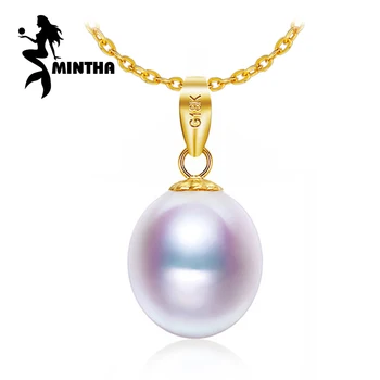 

MINTHA 18K Yellow Gold peandant pearl Jewelry bohemia necklaces & pendant for lovers pearl pendants send s925 silver necklaces