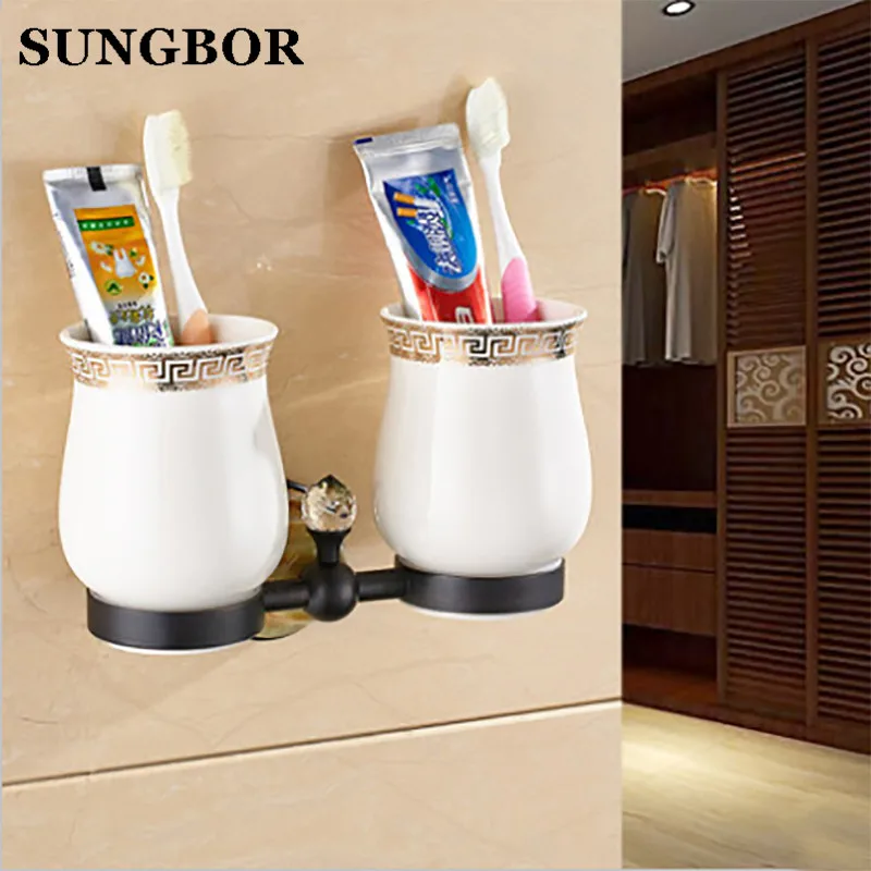 Jade Toothbrush Cup Bathroom Toothbrush Holder Cup Holder Ceramic