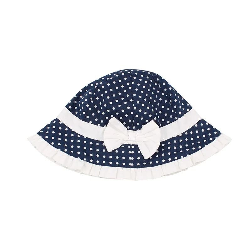Bow Dots Baby Girls Hat Polka Panama Summer Sun Hat Cotton Cute Baby Bucket Hat For Girls Lace Princess Cap Baby Girls Clothing (8)