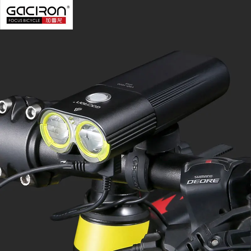 Gaciron V9D велосипедная фара с двумя чипами, супер яркий светодиодный фонарь для велосипеда L2, передняя лампа 1600 люмен, внутренняя зарядка от аккумулятора USB