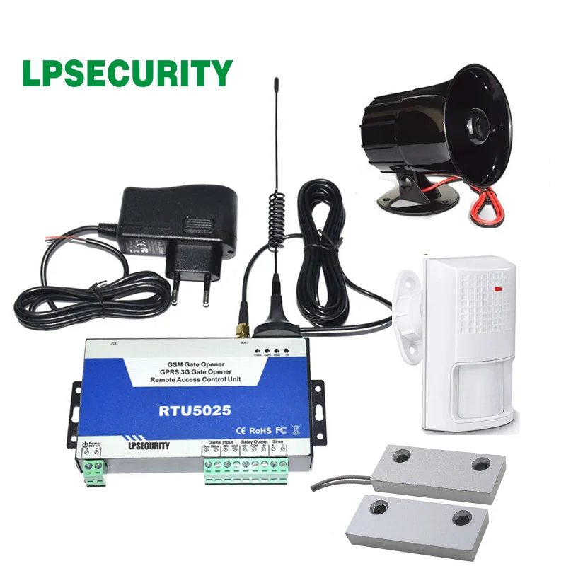 2G 3G GSM sliding shutter Gate Door opener controller Remote relay Switch control with door sensor siren(pir optional) | Безопасность и