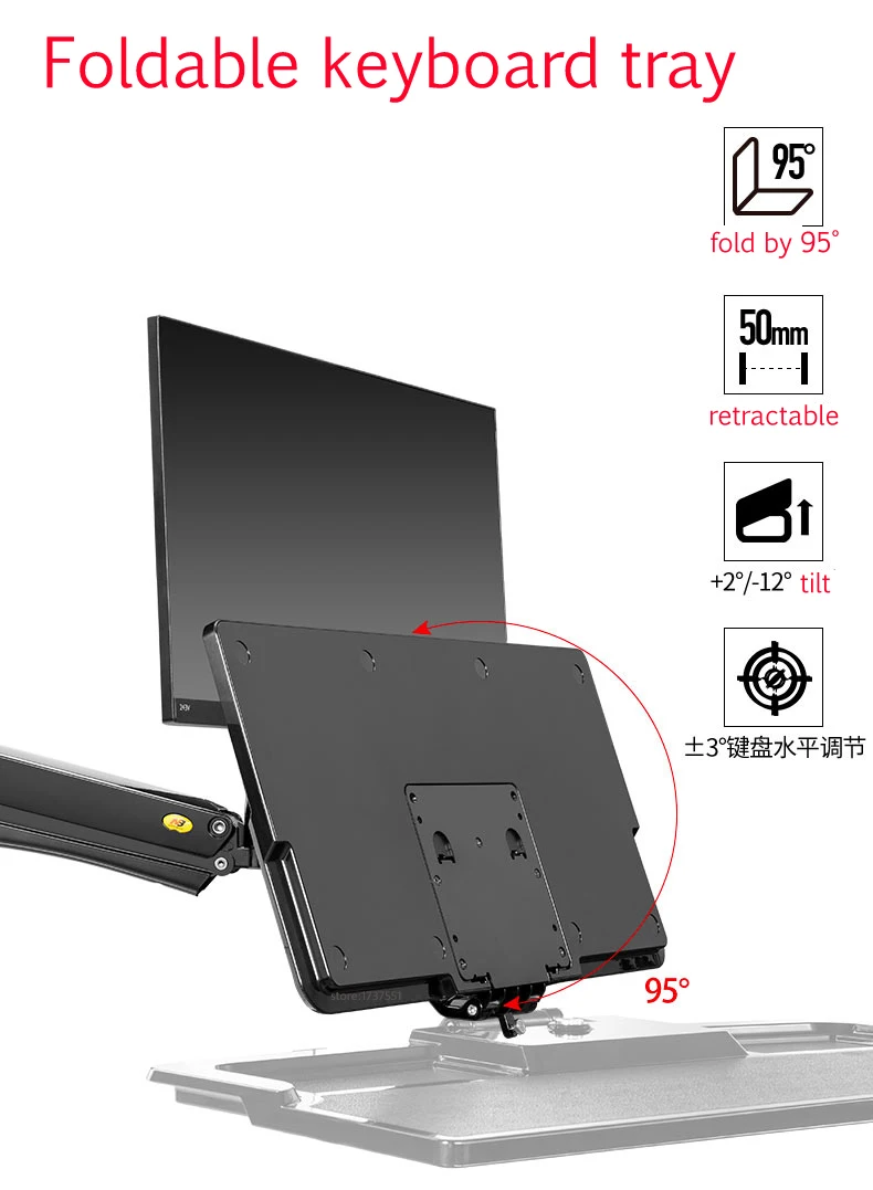 NB MC40 22-35 дюймов 2-15 кг настенное крепление эргономичная компьютерная сидячая рабочая станция подъемная газовая пружина кронштейн монитора с 2XUSB3. 0