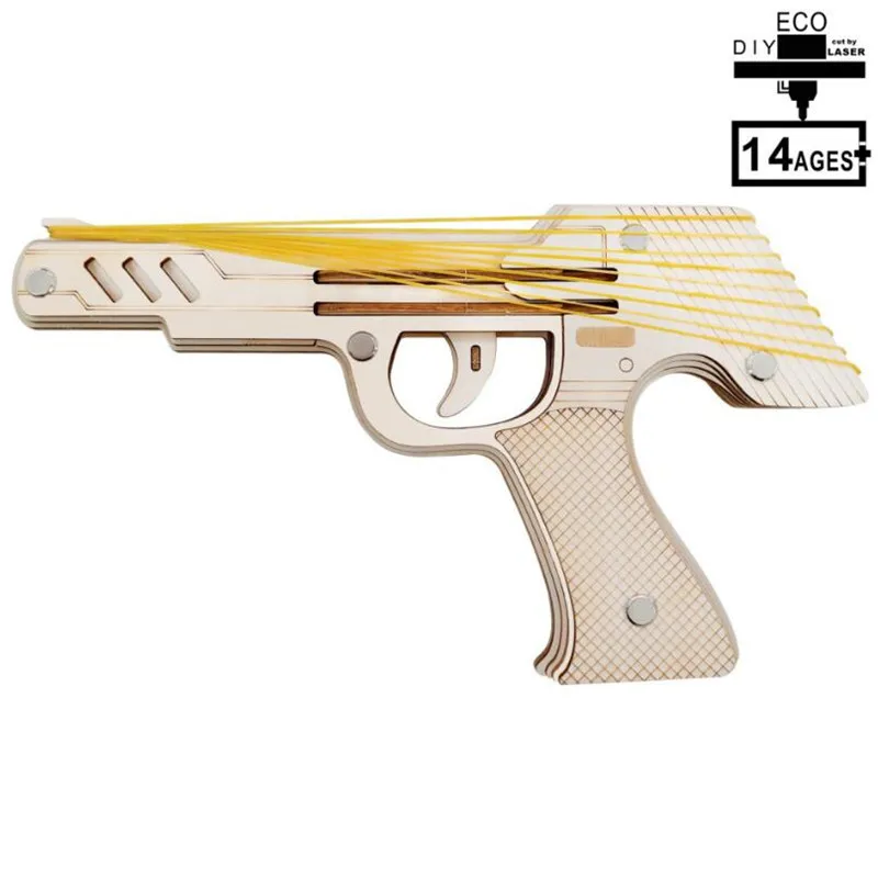 

Nine rubber band guns of New Assembly DIY Education Toy 3D Wooden Model Puzzles For Kids Gifts