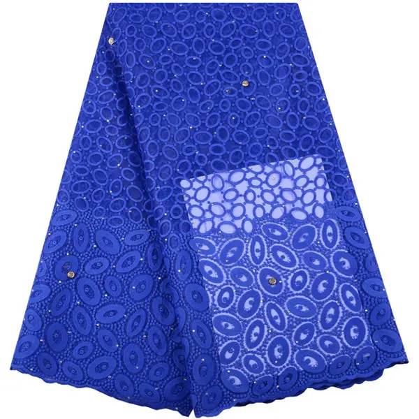 Лучшие продажи африканская кружевная ткань вышивка нигерийская Тюлевая ткань ФРАНЦУЗСКИЙ тюль кружева высокого качества с бисером для женского платья - Цвет: royal blue
