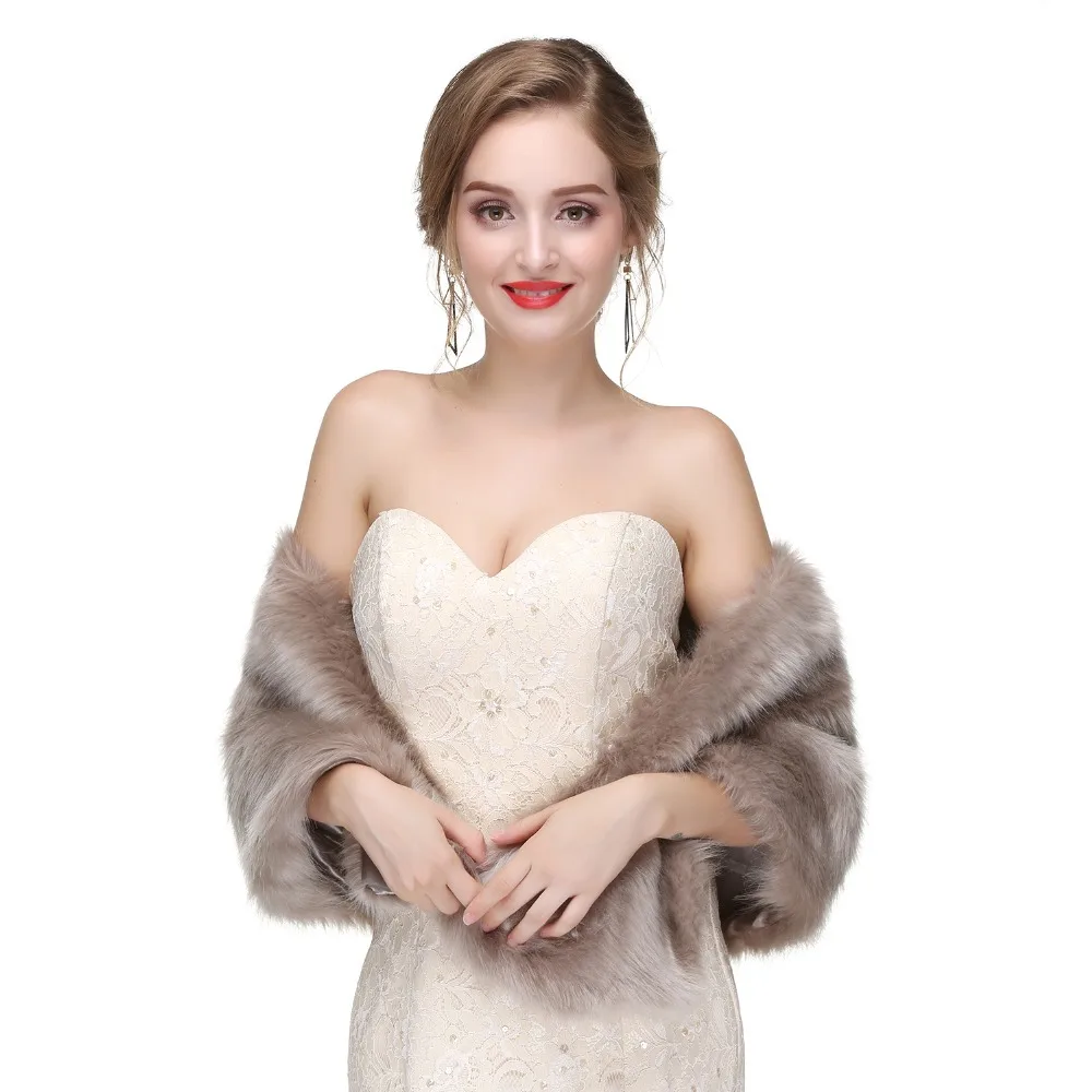 JaneVini 2018 серое Болеро для женщин из искусственного меха палантины обертывание