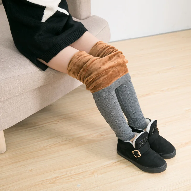 Осенне-зимние Бархатные леггинсы для девочек узкие брюки с эластичной резинкой на талии теплые леггинсы брюки для девочек детские штаны для детей от 3 до 10 лет