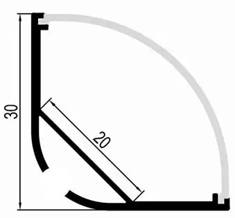 TS35A алюминиевый Угловой светодиодный профиль для светодиодной ленты 20 мм Ширина Светодиодная лента в алюминиевом канале корпус