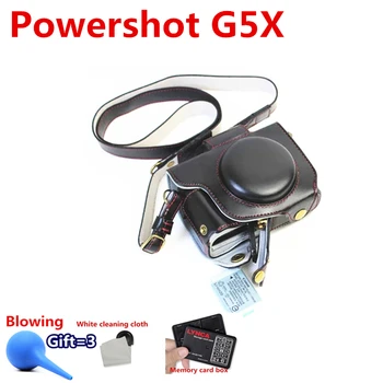 

New Luxury PU Leather Video camera case bag for Canon Powershot G5X With Strap Open battery 3 Color