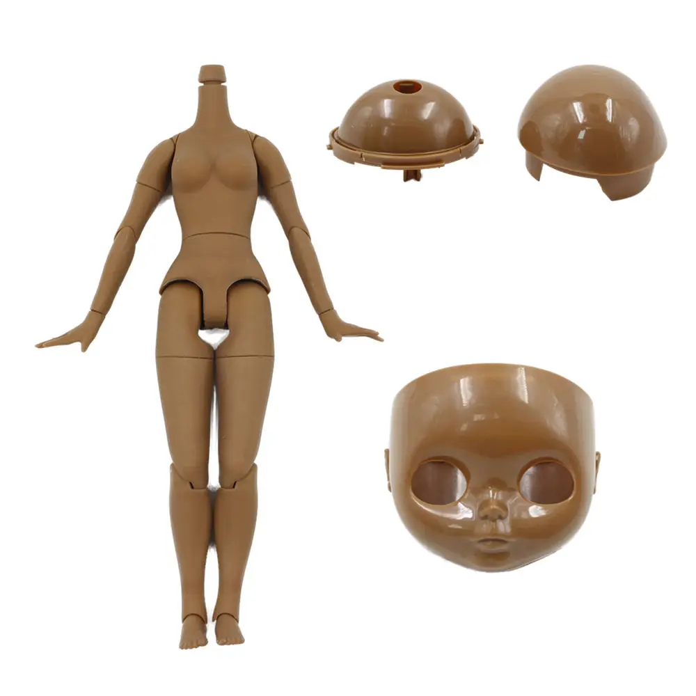 

Blyth doll Super Black skin tone Accessories body,scalp,dome,faceplate suit for the 1/6 doll it suitable for 30CM