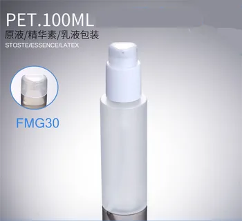 

300pcs/lot PET Empty Bottle Refillable Protable 100ML Shampoo Lotion Water Plastic Pressed Pump Spray Frosted Bottle