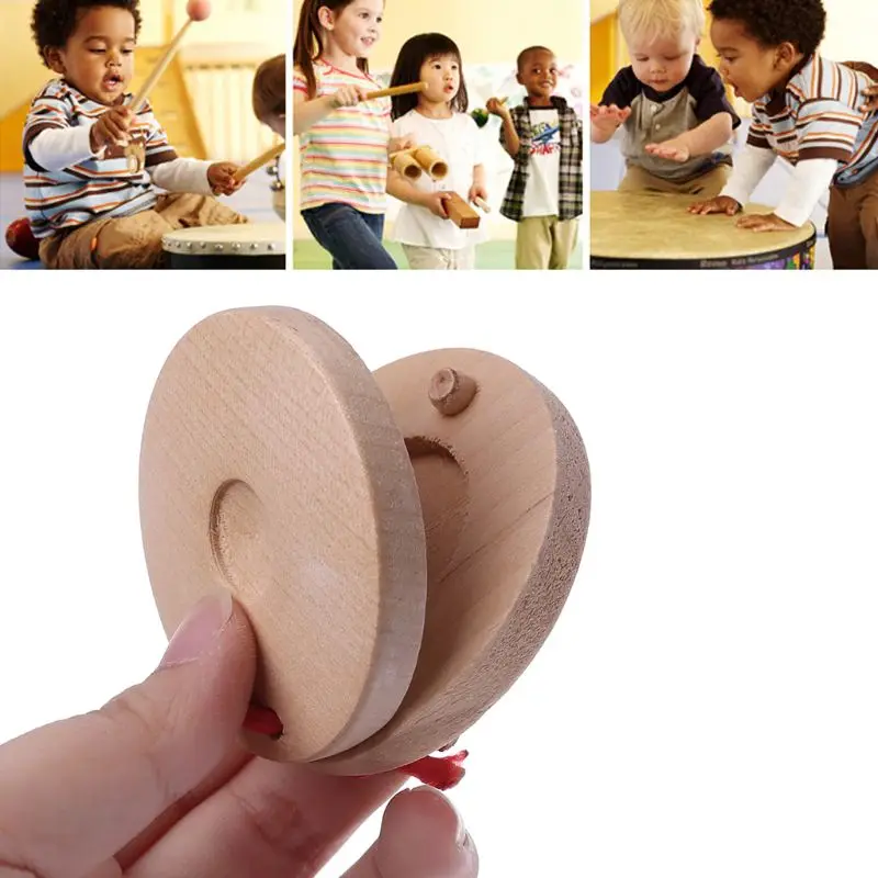 

Early Educational Tool Musical Instrument Percussion Mini Wood Castanets Toy Kid