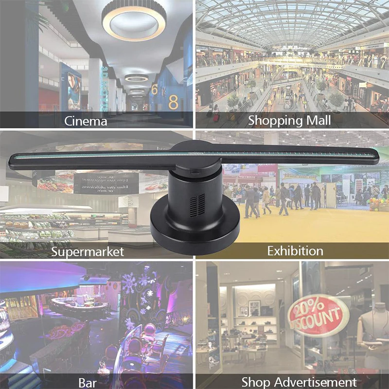 3D светодиодный рекламы голографический проектор вентилятор голограмма голографический дисплей плеер рекламы с SD Wi-Fi