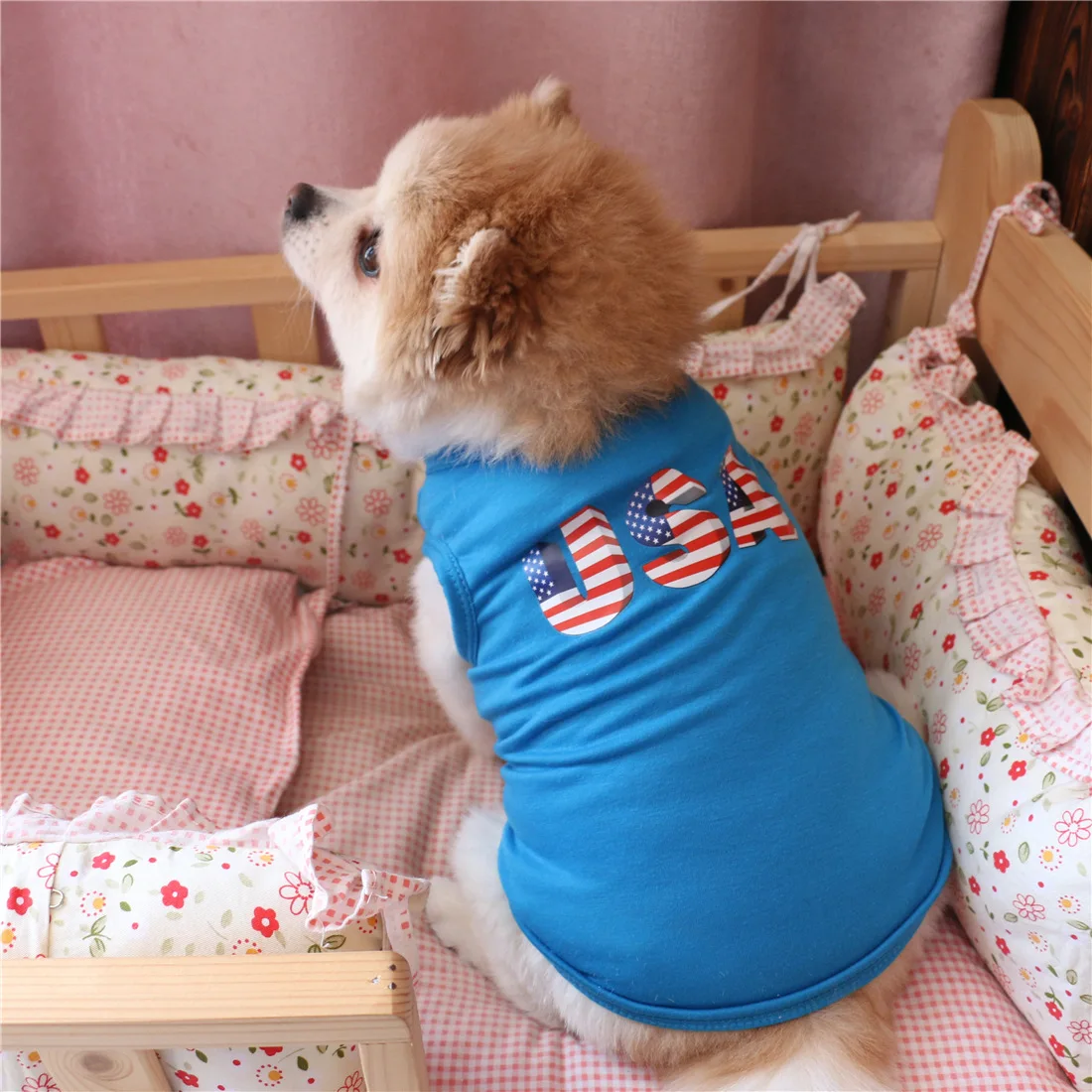 4 июля Одежда для собак США День Независимости собака футболка для жилетик для маленькой собаки чихуахуа Хироми одежда для домашних животных