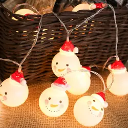 Светодиодный Снеговик фея строки света с принтом «Санта» свет для дома и сада Крытый вечерние свадебные новогодние гирлянды