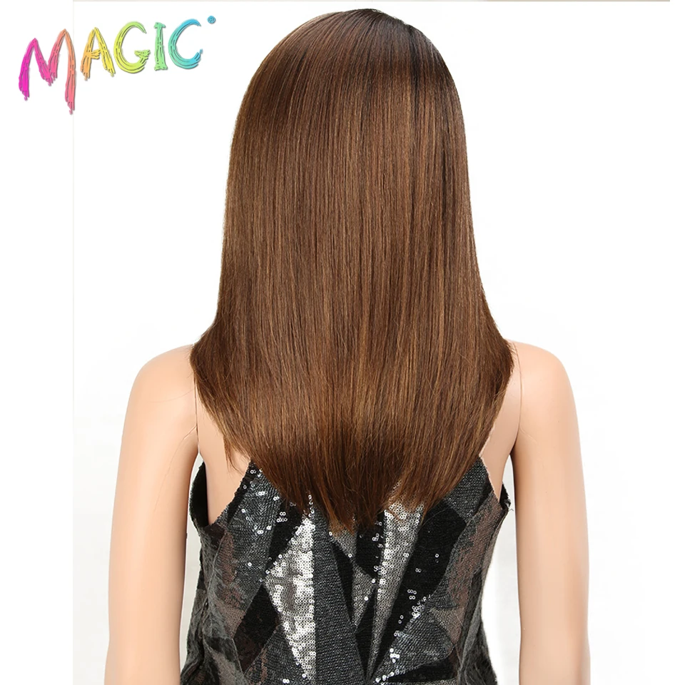 MAGIC For Black Women 18 Inch Straight Hair U Part Elastic Lace Synthetic Wigs Cosplay Wig Natural Color Synthetic Lace Wig MAGIC For Black Women 18 Inch Straight Hair U Part Elastic Lace Synthetic Wigs Cosplay Wig Natural Color Synthetic Lace Wig
