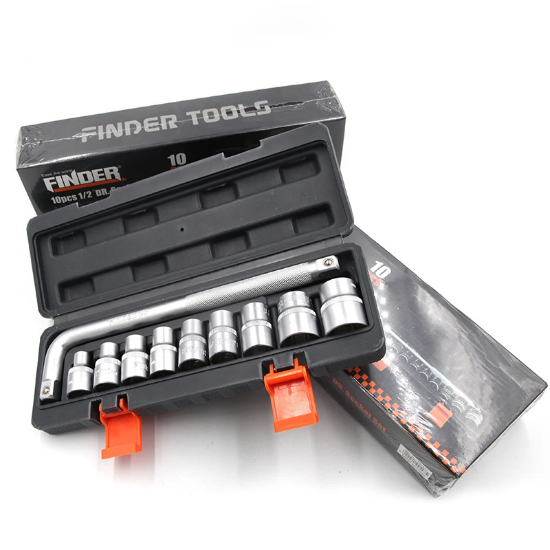 FINDER 1/2 Высокое качество 10 шт гнездо гаечный ключ для автомобиля головка гаечного ключа комплект автомобильной коробка инструментов для