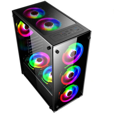 397*197*423 мм diy игровой компьютер RGB PC чехол шасси двухсторонний закаленное стекло gabinete gamer computadora Micro ATX, ATX, ITX - Цвет: black