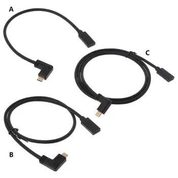 

High Speed Gold Plated Degree Elbow Design Type C Male to Micro USB Female Extension Cable Charging Data Line Adapter Converter