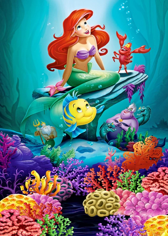 5x7FT Ariel Princess Under Sea Bed Chair Little Mermaid Corals Rocks Custom Photo Studio Background Backdrop Vinyl 150cm x 220cm