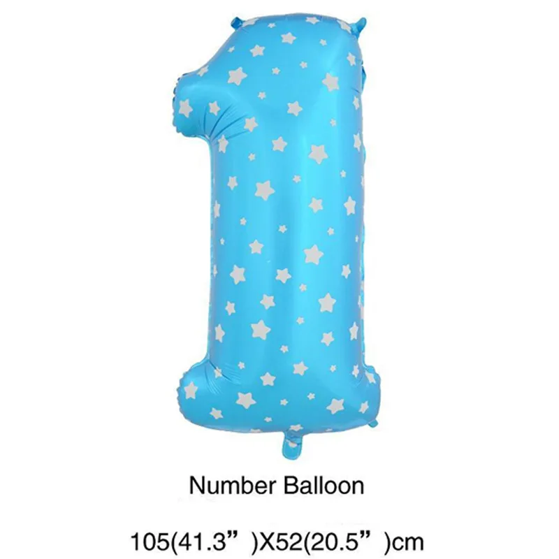

Boy Baby kits 1st Birthday party Wedding decoration kits blue polka dot Number 1 foil balloons supplies
