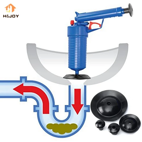 

High Pressure Air Drain Blaster Toilets Tool Cleaner Sewer Filter Sink Pipe Dredge Plunger Hair Remove Kitchen Cleaner Kit