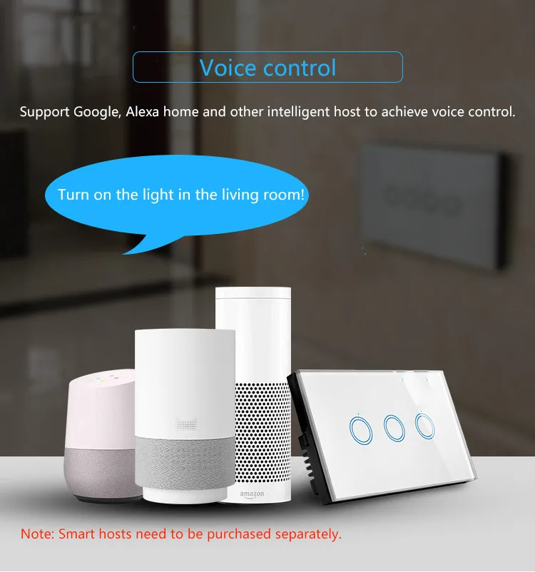 Стандарт AU/US, 4 банды, Wifi, настенный светильник, переключатель 2,4G, беспроводной смарт-приложение, переключатель управления с Alexa Google Assistant, Голосовое управление