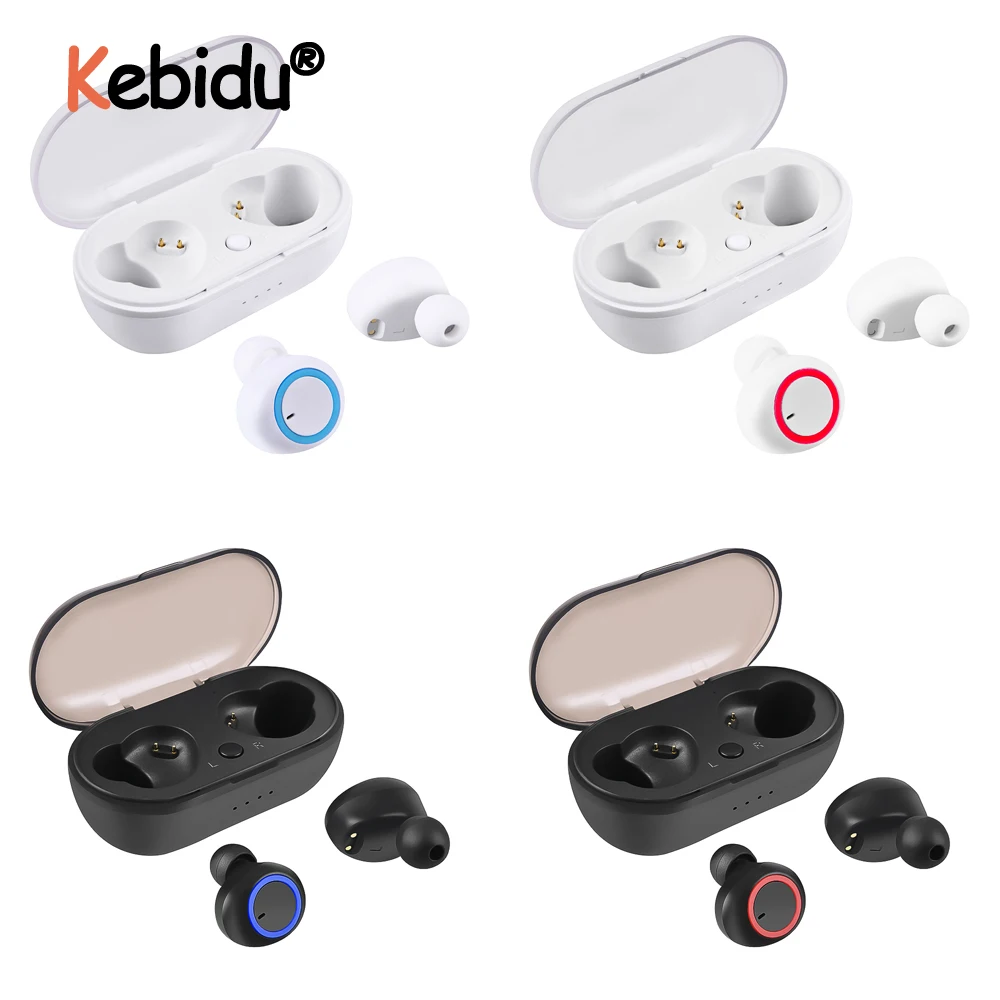 

Kebidu Colorful TWS Bluetooth 5.0 Earphone Wireless Mini Headphones In-Ear Bass Headset With Mic Mobile Phone Earbuds For Phone