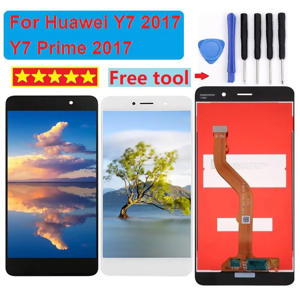 

For Huawei Y7 Prime 2017 5.5 inch lcd display touch screen for Nova Lite+ TRT-LX1 Digitizer Assembly Frame with Free Tools