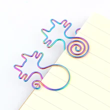 8Pcs/lot Cute Rainbow Cat Clips Bookmark Planner Tools Scrapbooking Tools Memo Clip Metal Binder Paperclip