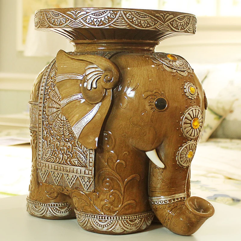 Best The elephant shoes stool new practical decorations Home Furnishing ornaments housewarming gift decoration European elephant stoo
