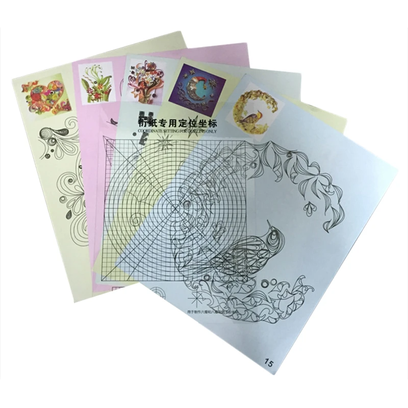 

Making Festival Greeting Card Dedicated Positioning Coordinate Blank Stripping Films 16 Fine Drawings Paper Quilling Package