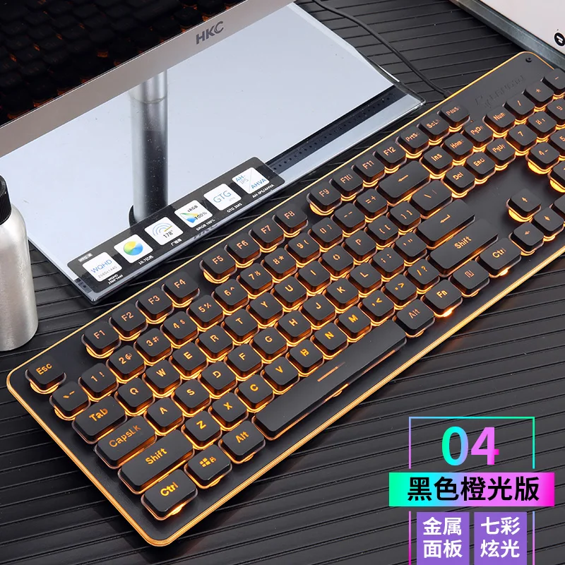 Gaming Keyboard 104 Keycaps RGB Backlit Waterproof Silent Keyboard Computer Gamer USB Wired For Lap