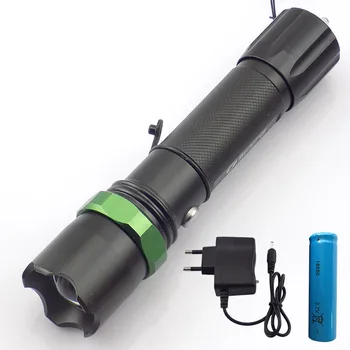 

Zoom LED XPE Q5 flashlight Tactical Flash light lamp torch torche AAA Lanterna for hunting camping +18650 battery AC charger