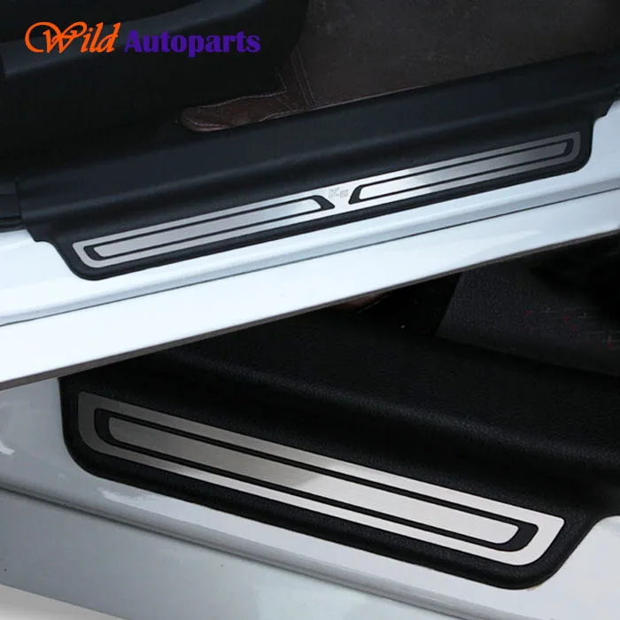 4pcs Stainless Steel Utrathin Door Sill Scuff Plat...